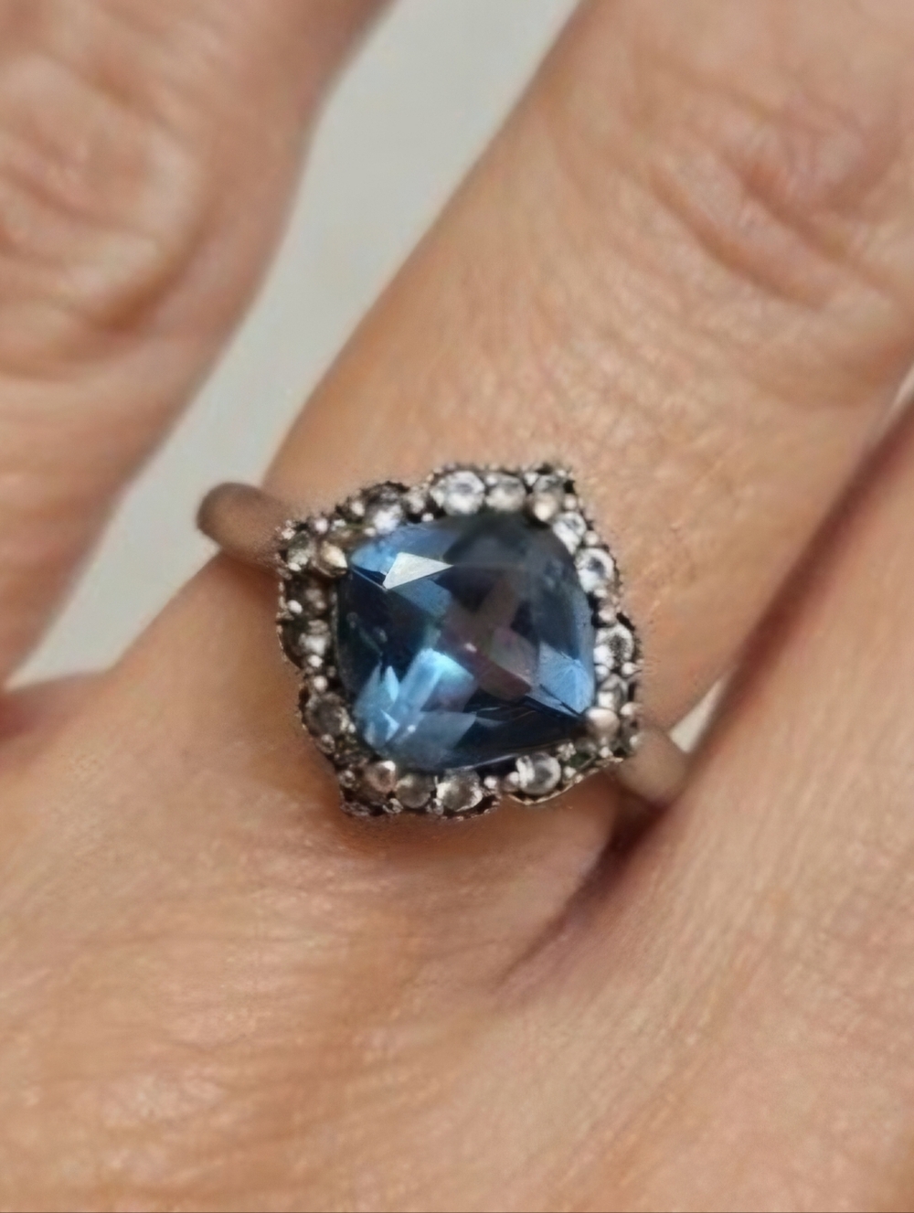 London Blue Topaz In Sterling Silver With White Topaz Accents